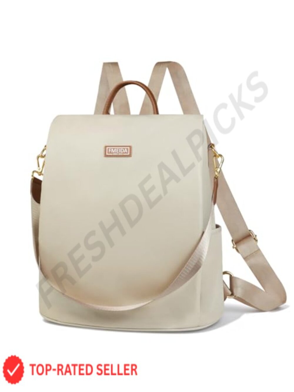 Anti Theft Nylon Convertible Backpack Purse for Women, Adjustable Straps